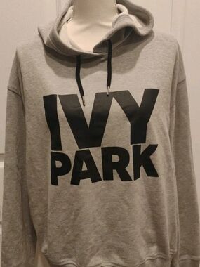 IVY PARK Gray Crewneck Hoodie with Bold Black Logo